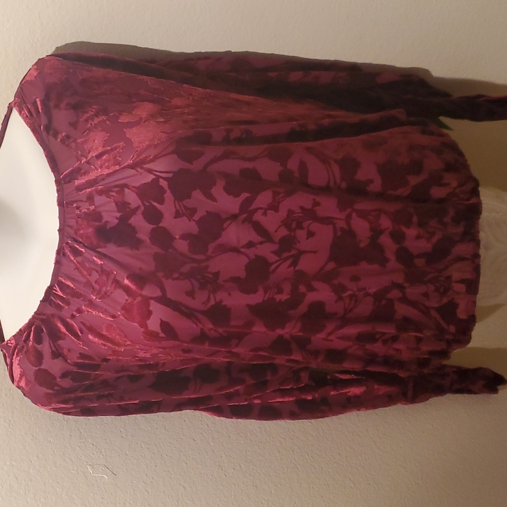 New sheer velvet maroon top sexy la rambla xl